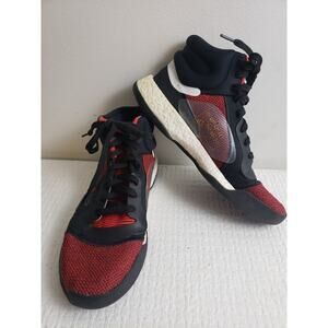 Adidas Marquee Boost Sneakers Shoes Men's Size 11 Lace-Up Black Red Basketball